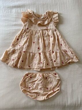 Quincy Mae heart dress and bloomers set